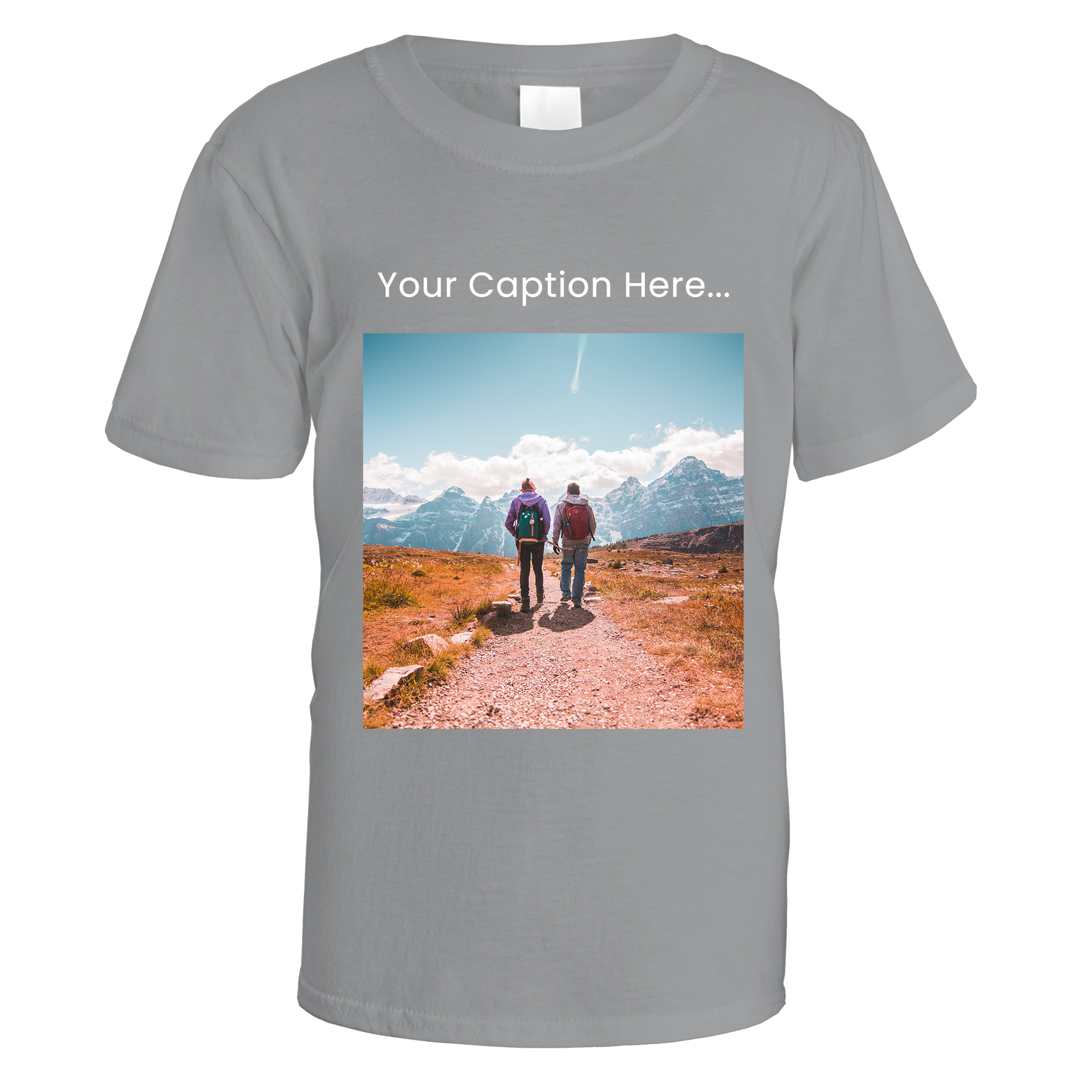 Personalised Photo and Top Caption T-Shirt