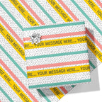 Spotty Colourful Stripes Message Wrapping Paper