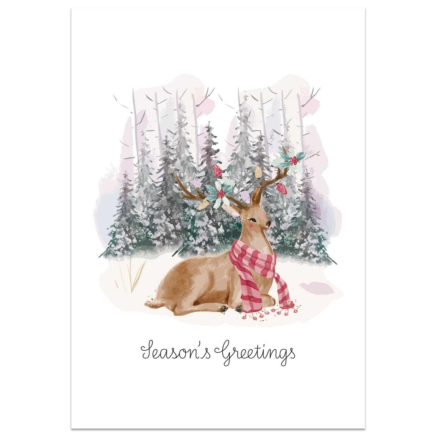 Season's Greetings Reindeer Card