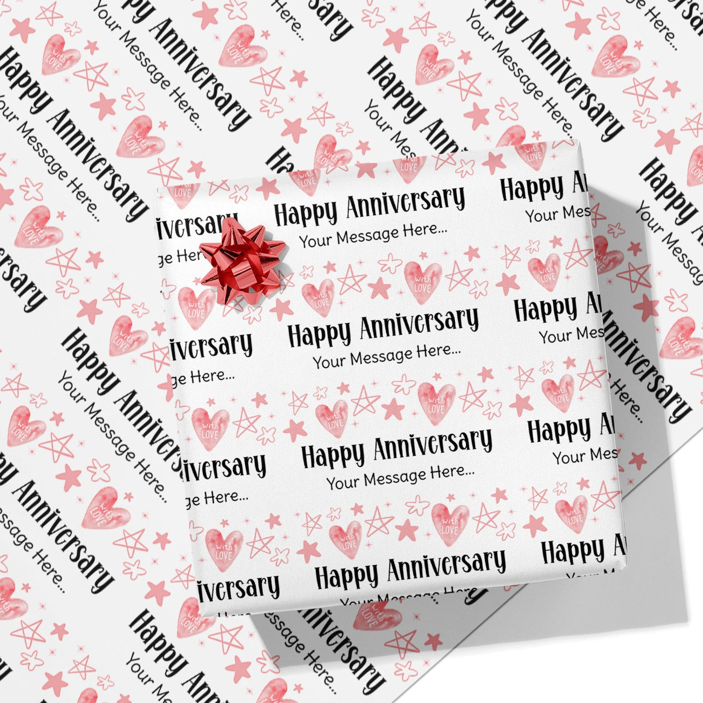 Starry Anniversary Message Wrapping Paper