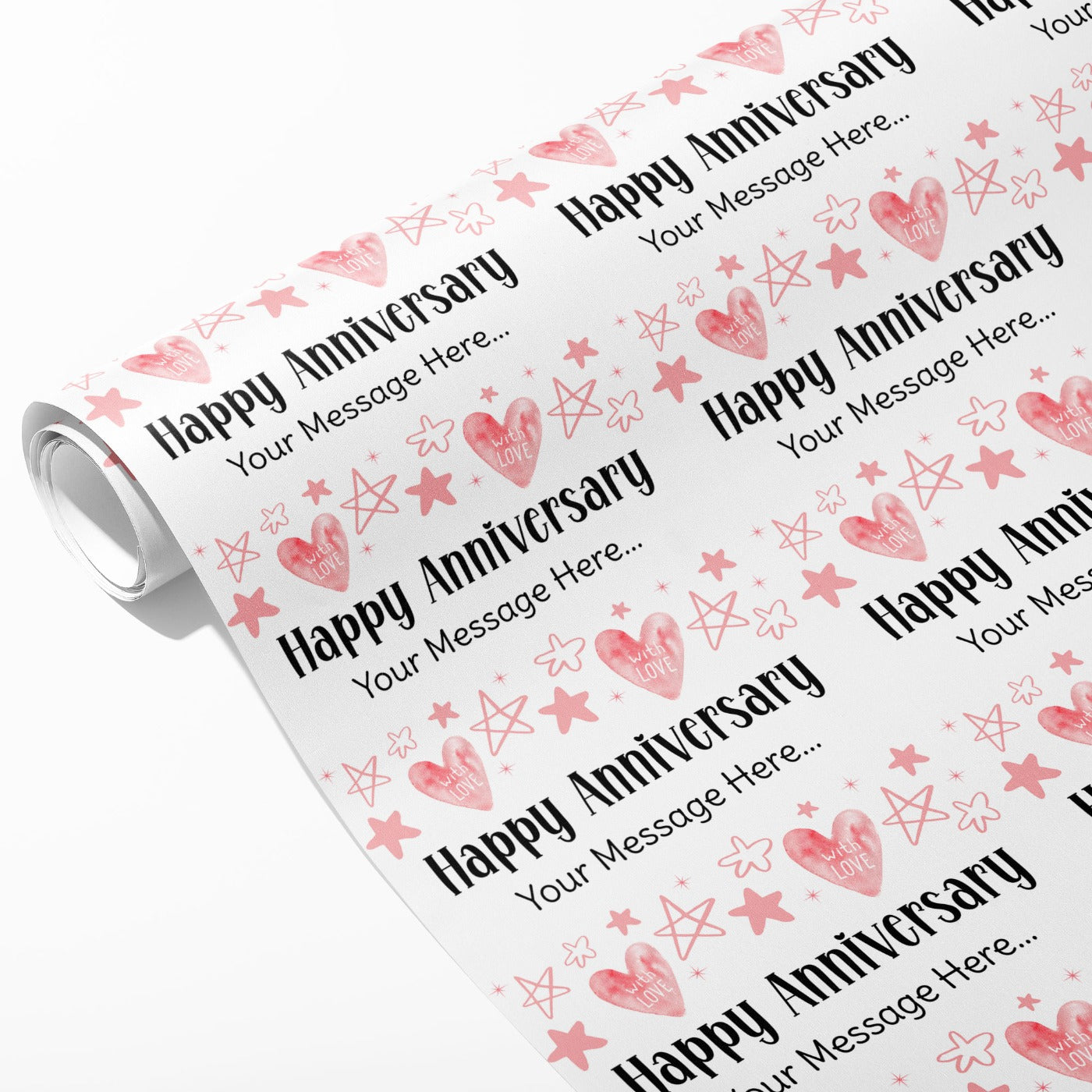 Starry Anniversary Message Wrapping Paper