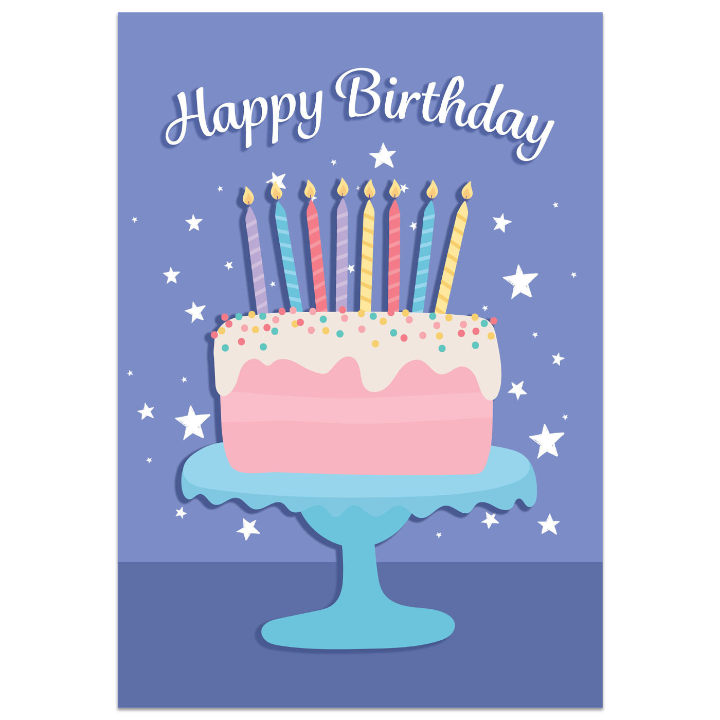 Starry Birthday Cake Card