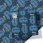 Starry Happy Birthday Name Wrapping Paper