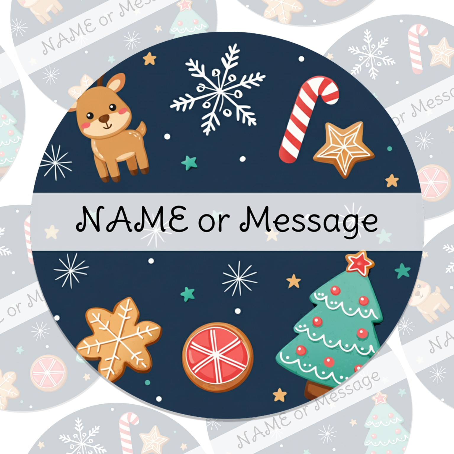 Cute Christmas Icons Name Stickers