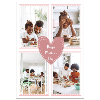 Stitch Heart Mother's Day Card Lying Down