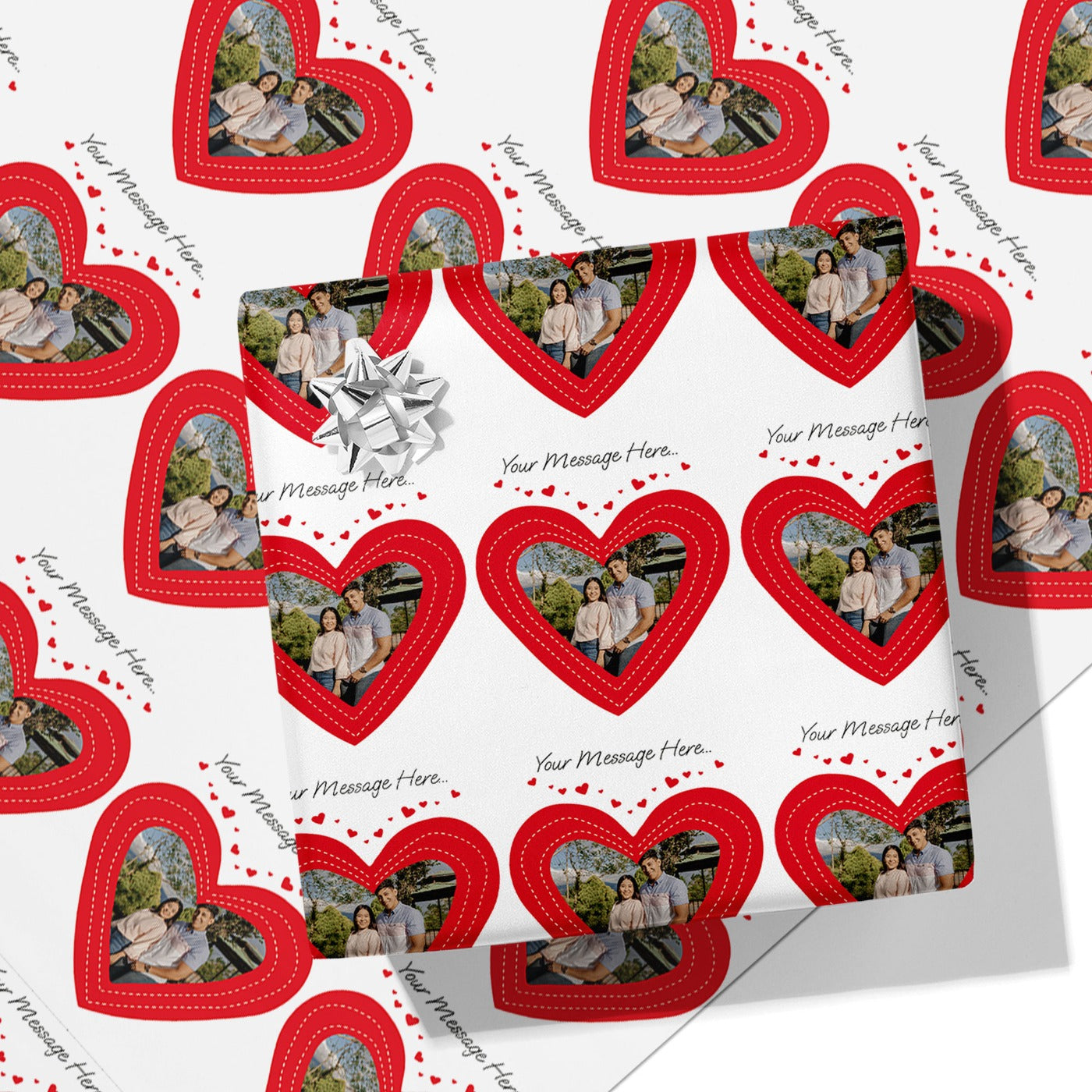 Stitch Heart Photo Wrapping Paper