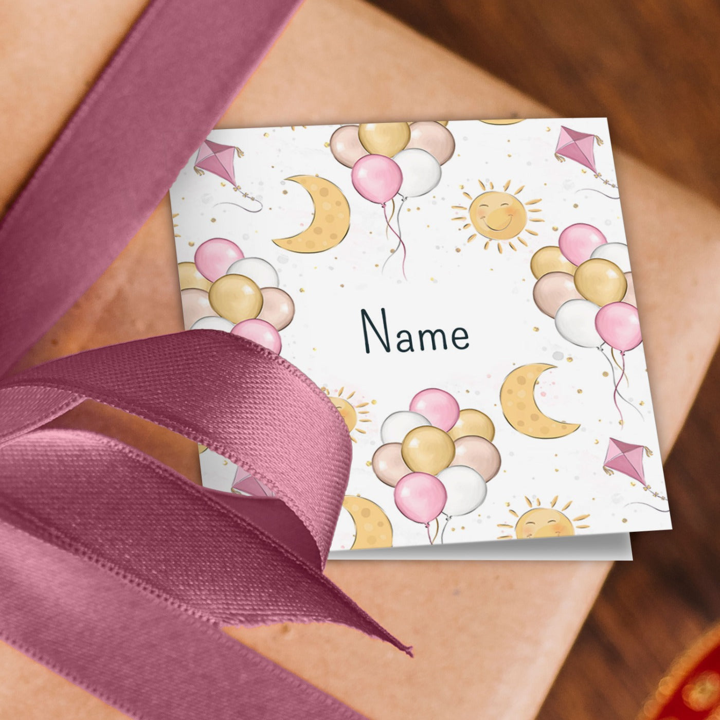 Sun and Moon Name Wrapping Paper
