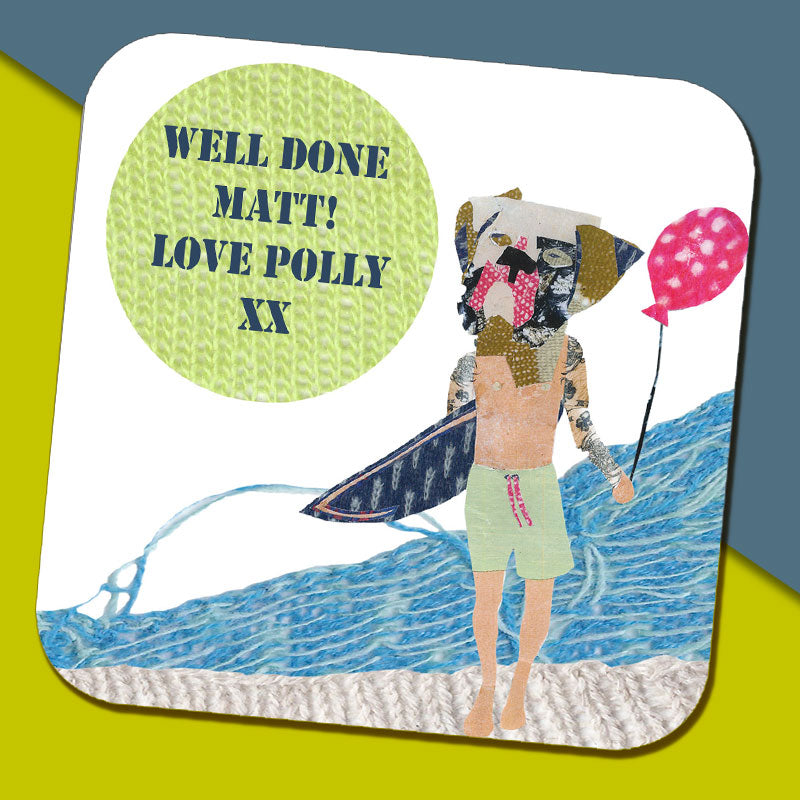 Surfer Dog Coaster by Zoe Spry