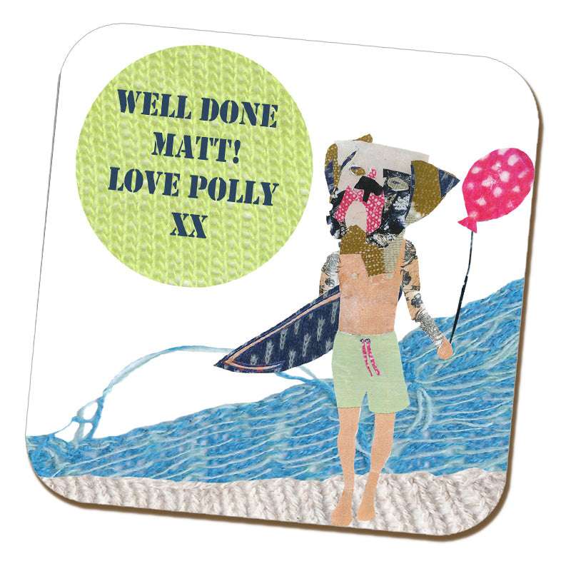 Surfer Dog Coaster by Zoe Spry