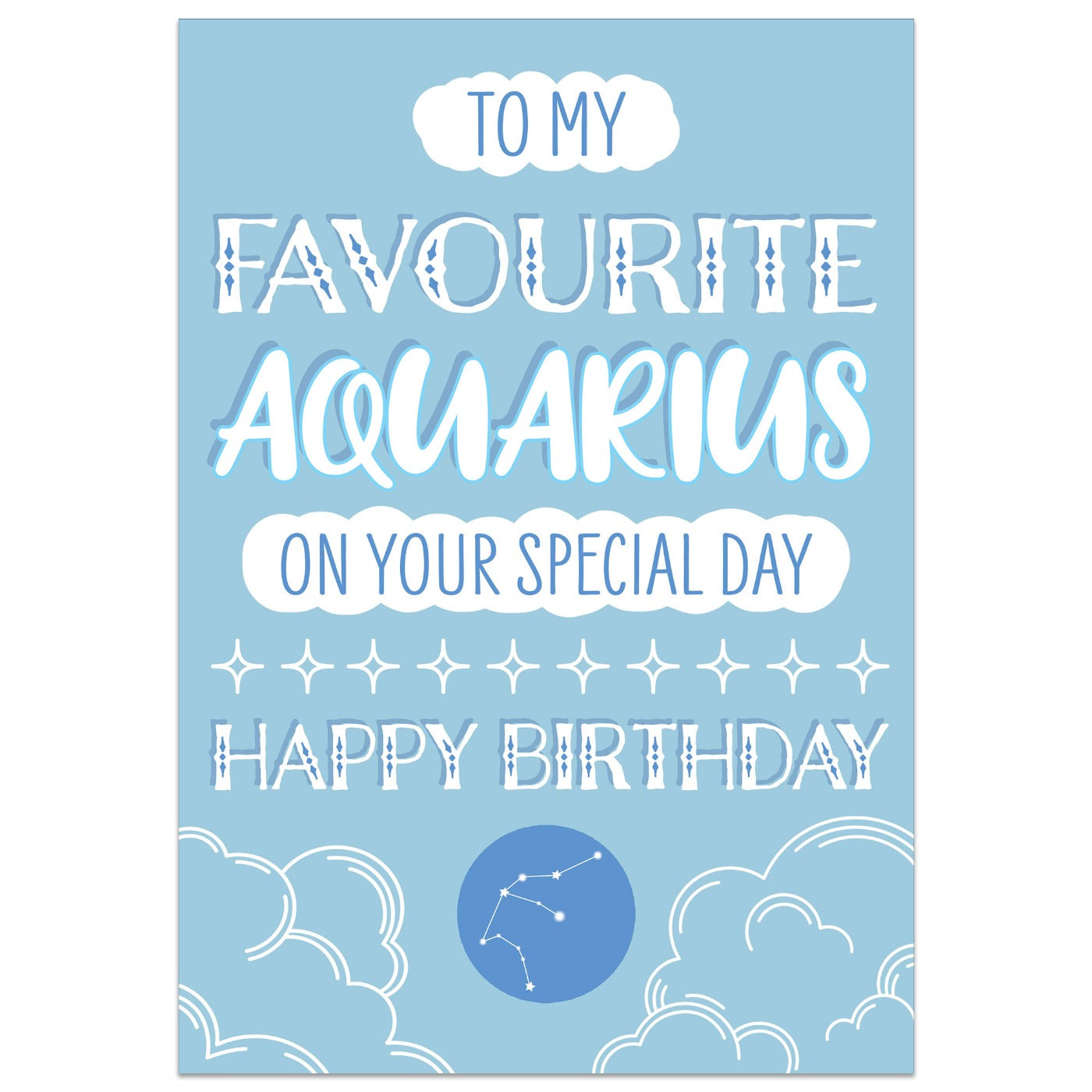 To My Favourite Aquarius Birthday Card