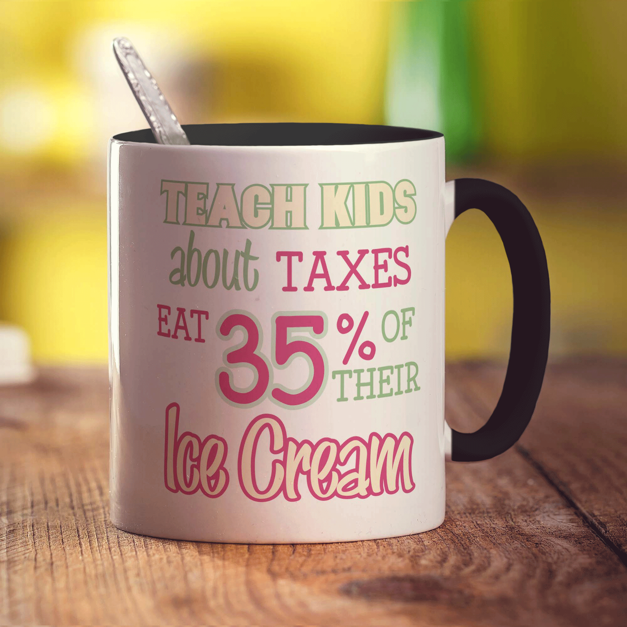 Teach Kids about Taxes Eat 35% of Their Ice Cream Mug - Standard 330ml (11oz) / Black