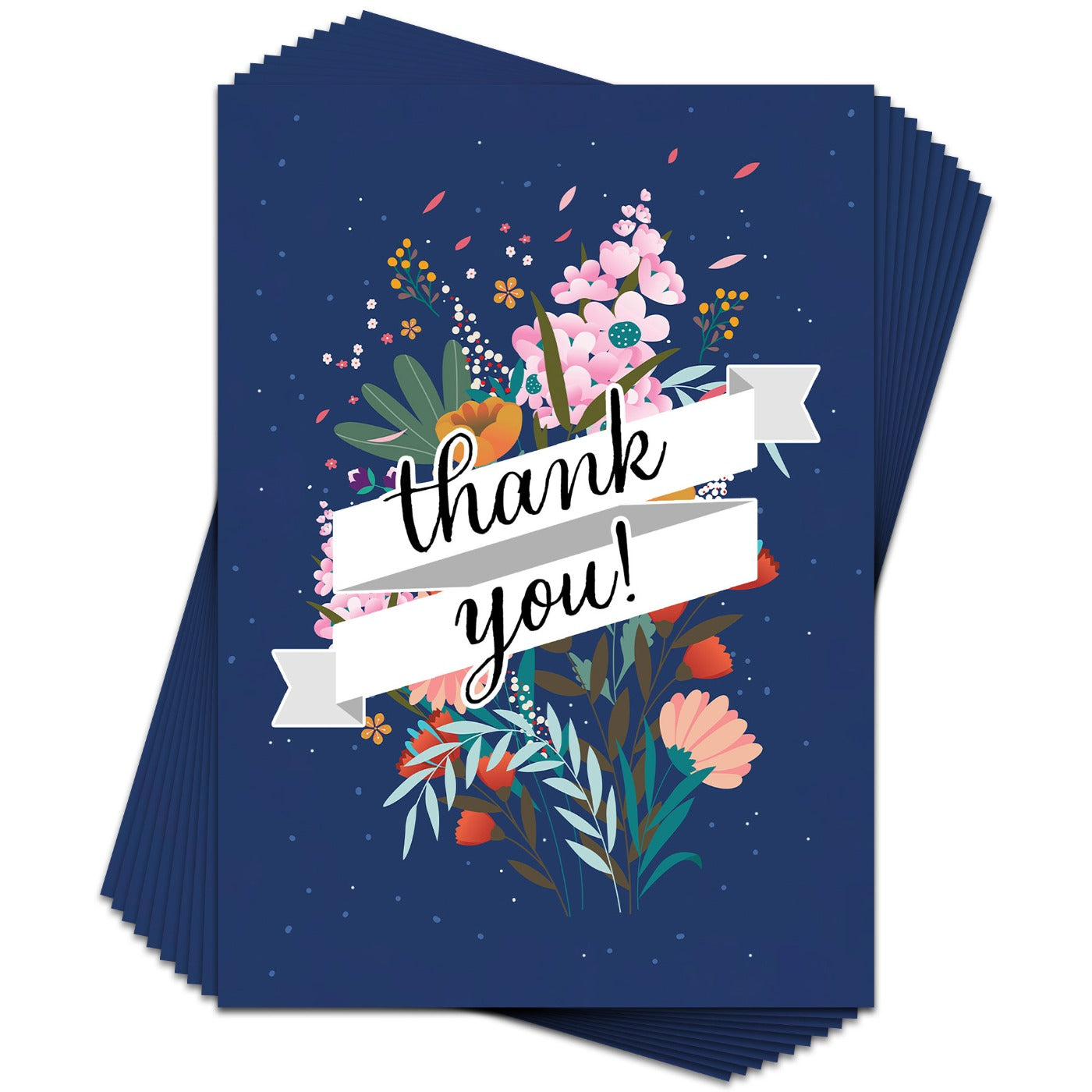Flower Thank You Card - Pack of 10