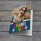 Colourful Thank You Photo Card Lying Down