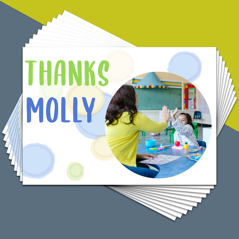 Bubble Photo Thank You Card - Pack of 10