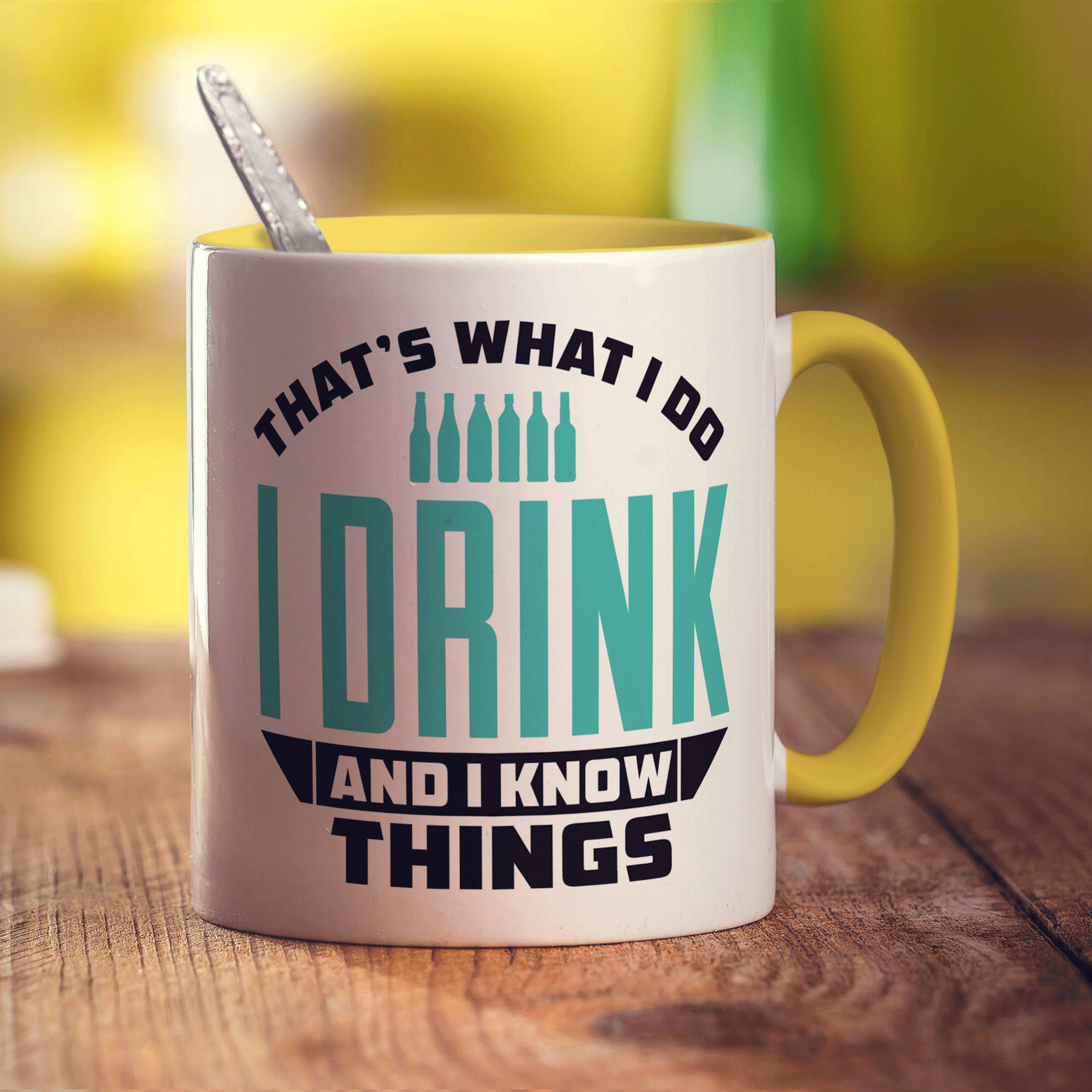 That's What I Do, I Drink And I Know Things Mug - Standard 330ml (11oz) / Yellow