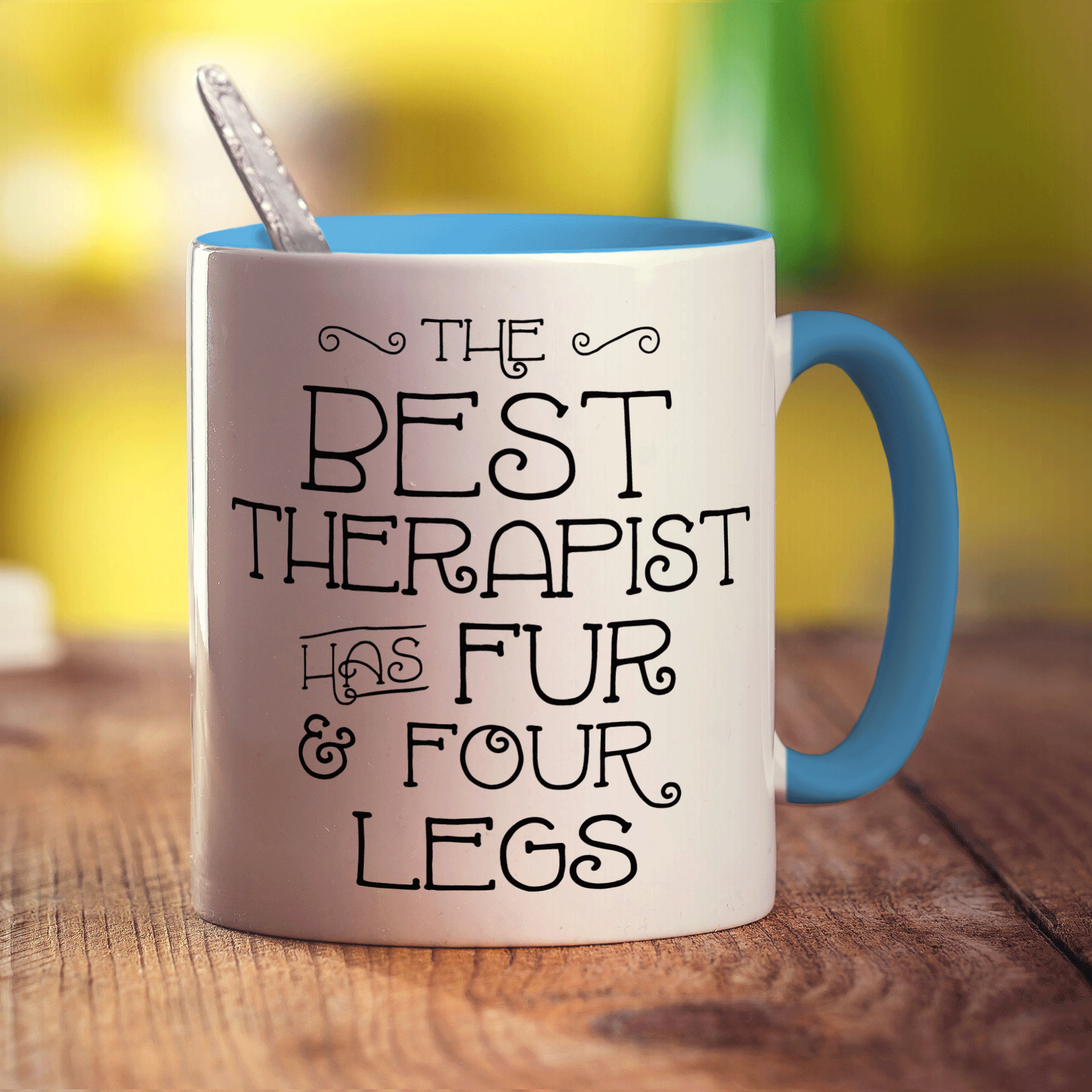 The Best Therapist Has Fur & Four Legs Mug - Standard 330ml (11oz) / Blue