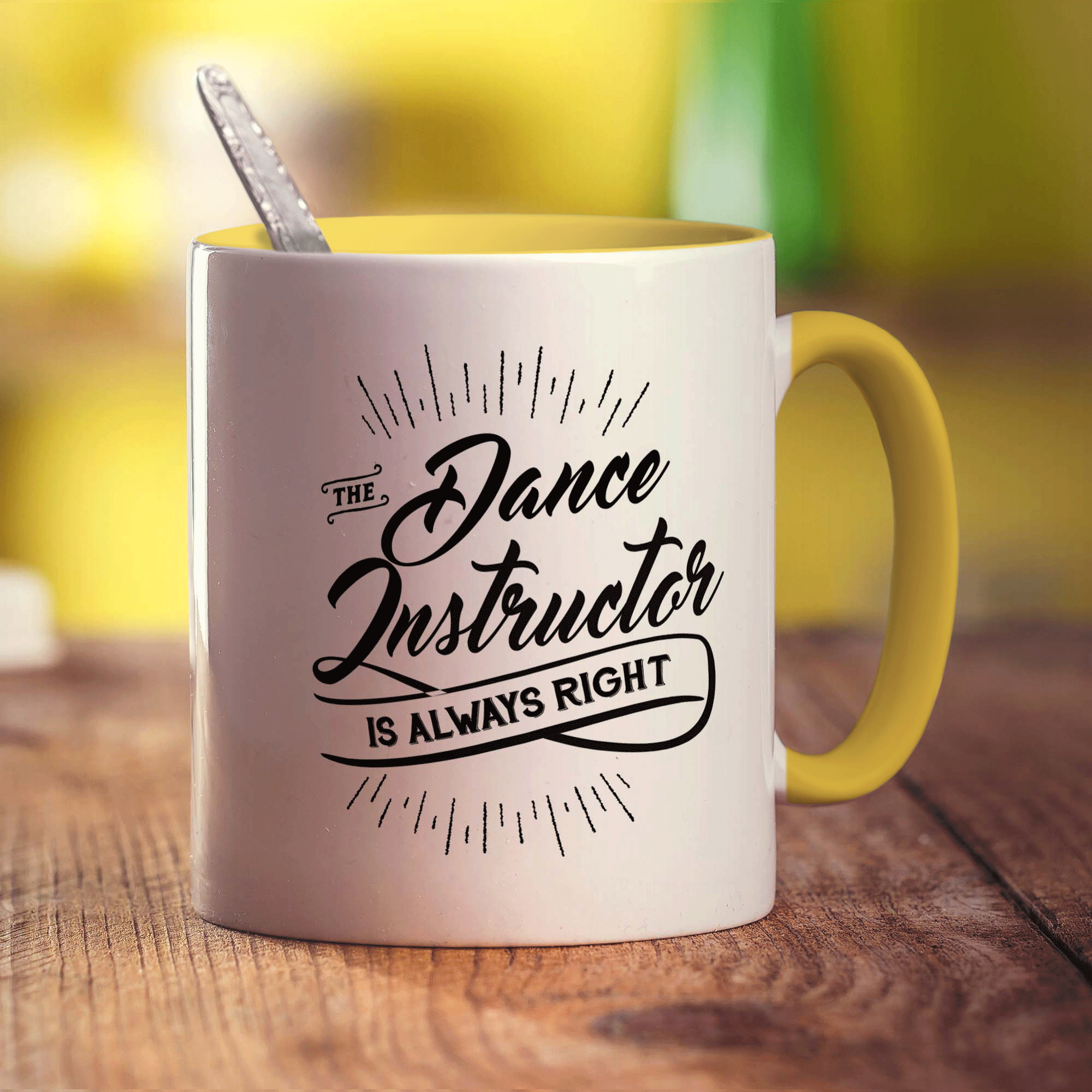 The Dance Instructor is Always Right Mug - Standard 330ml (11oz) / Yellow