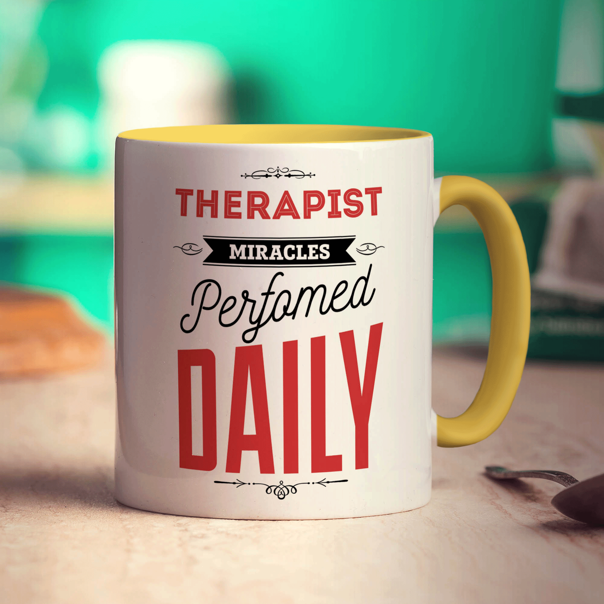 Therapist Miracles Performed Daily Mug - Standard 330ml (11oz) / Yellow