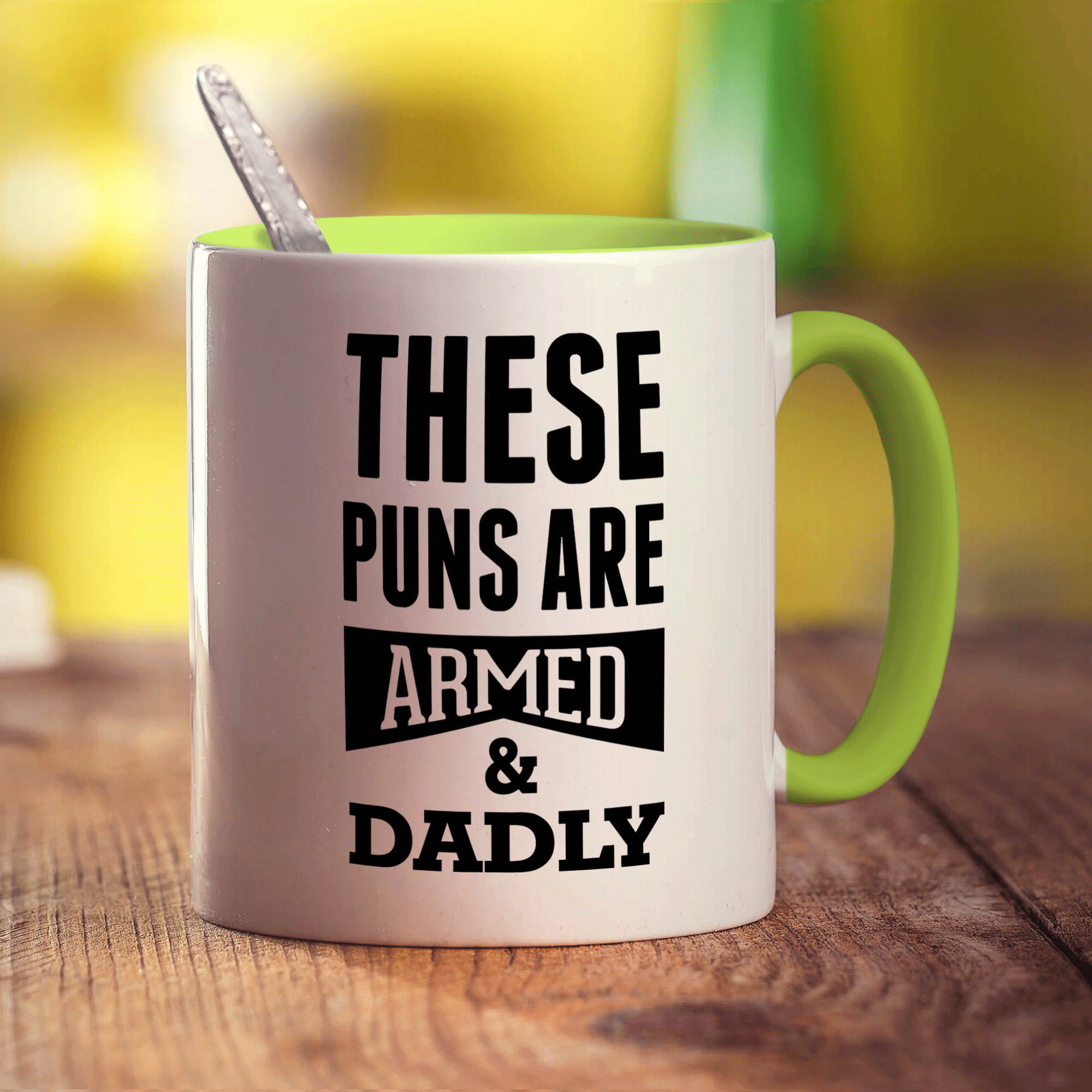 These Puns are Armed & Dadly Mug