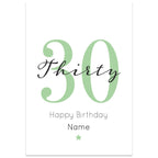 30th Milestone Birthday Card