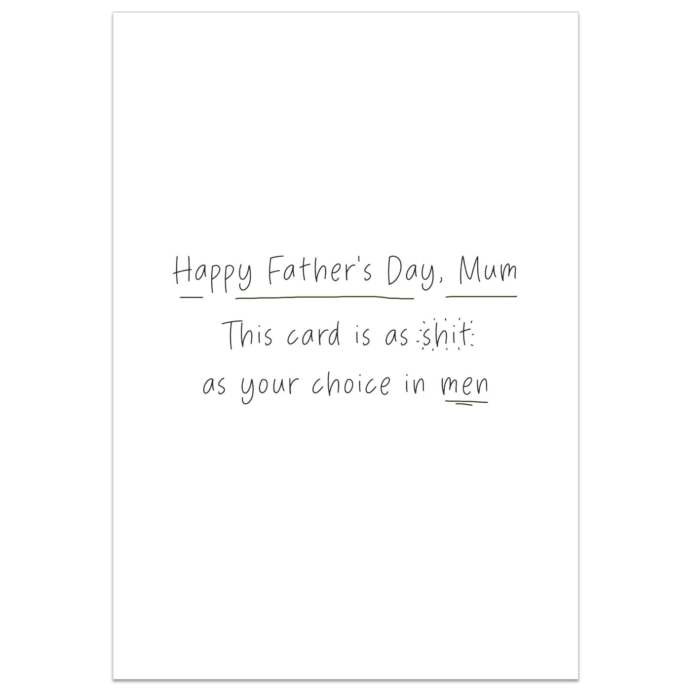 This Card is as Shit as Your Choice in Men Card
