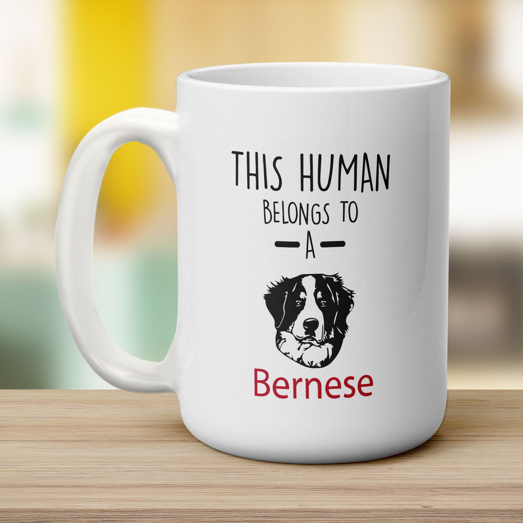 This Human Belongs To A Bernese Mug