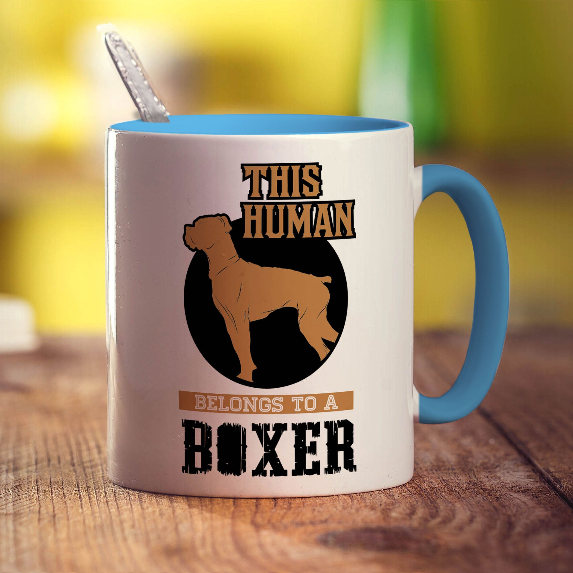 This Human Belongs To A Boxer Mug