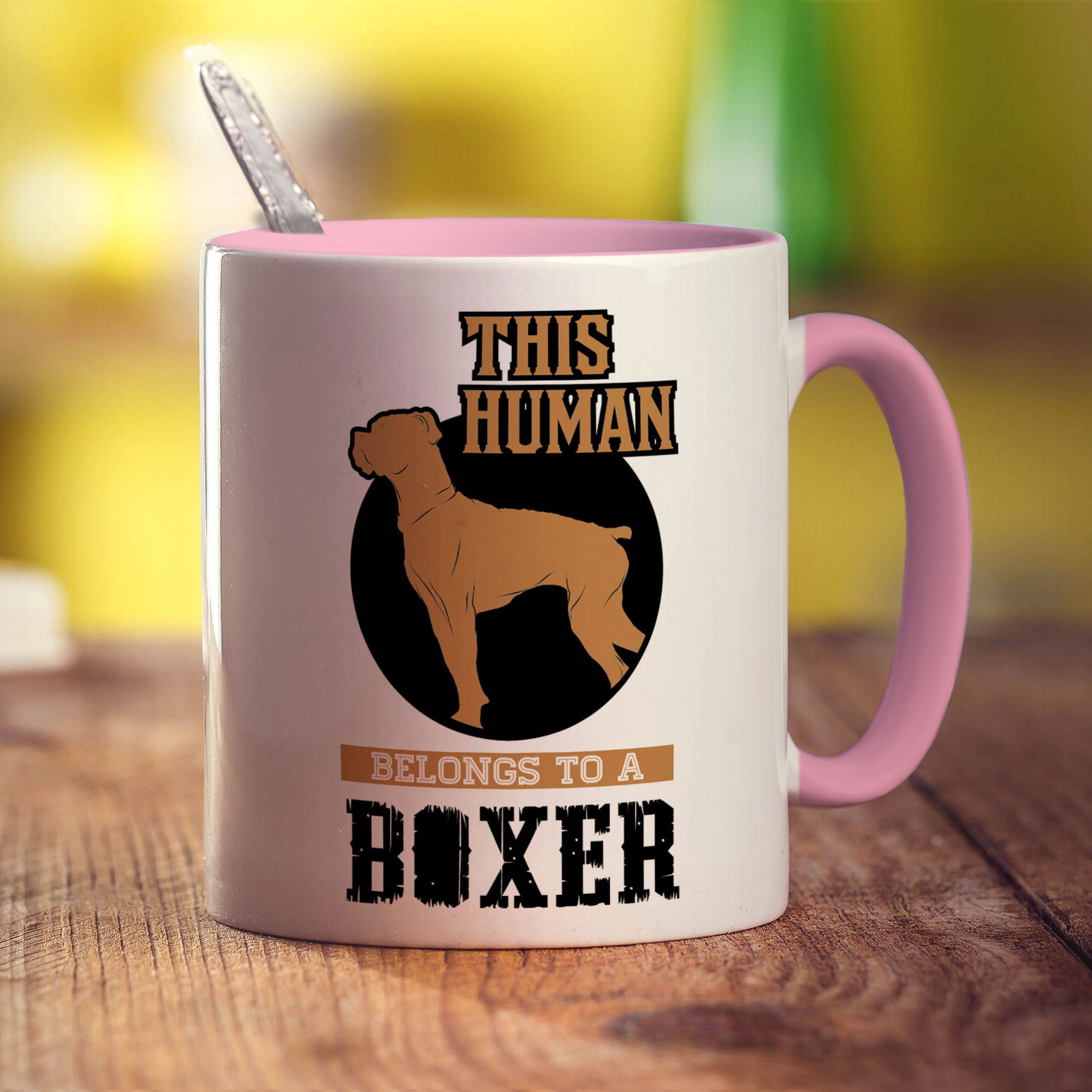 This Human Belongs To A Boxer Mug