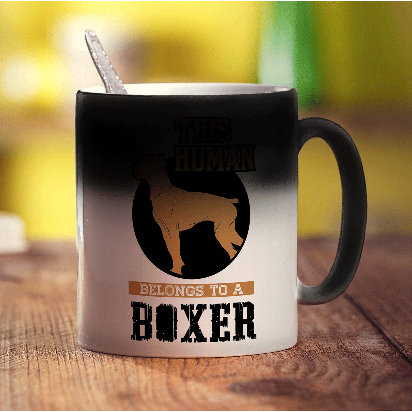 This Human Belongs To A Boxer Mug