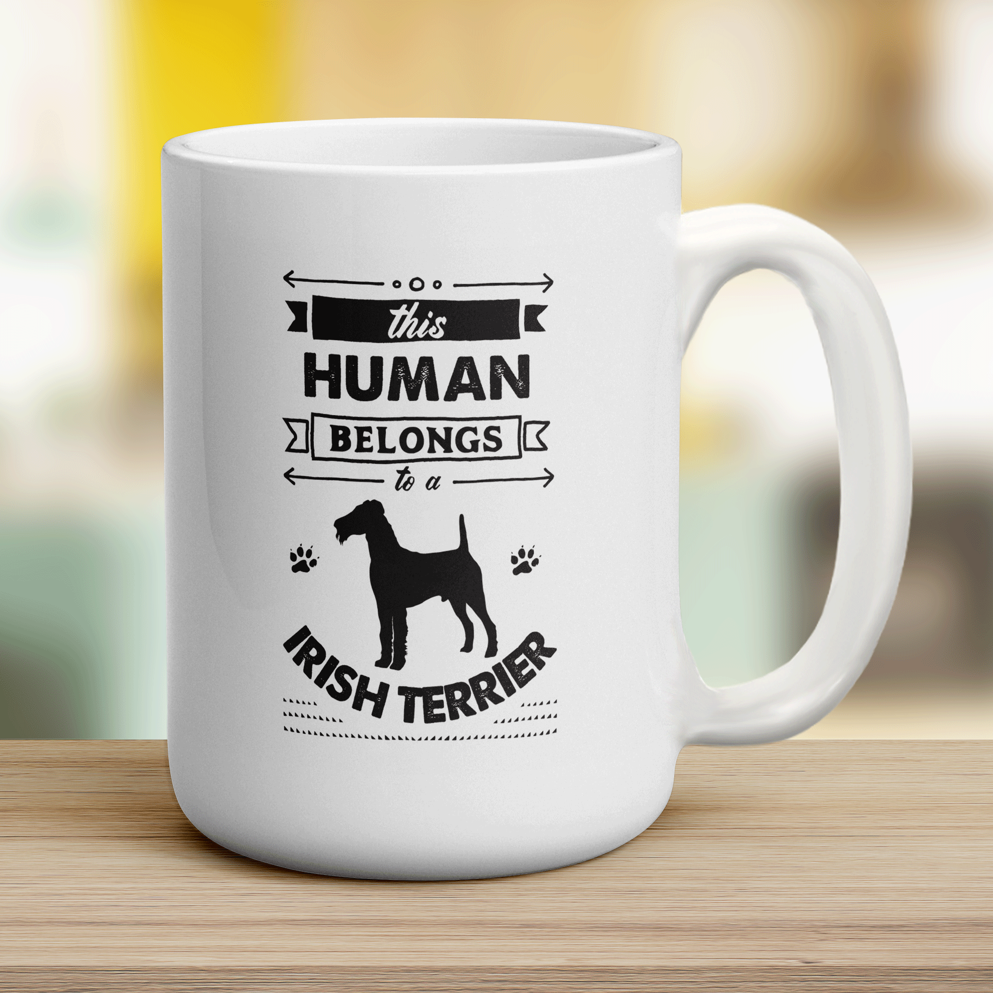 This Human Belongs To A Irish Terrier Mug - Jumbo 440ml (15oz) / White