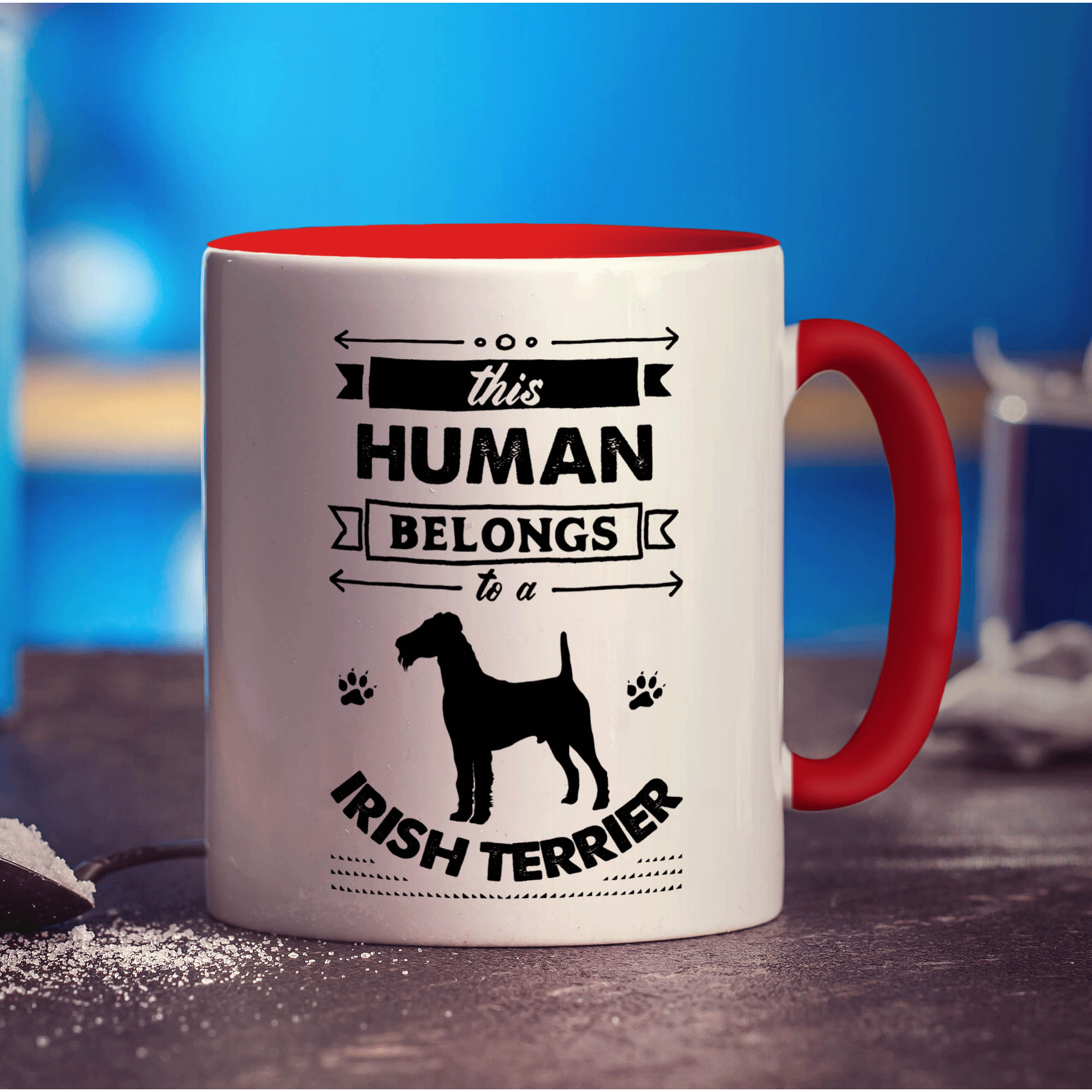 This Human Belongs To A Irish Terrier Mug - Standard 330ml (11oz) / Red