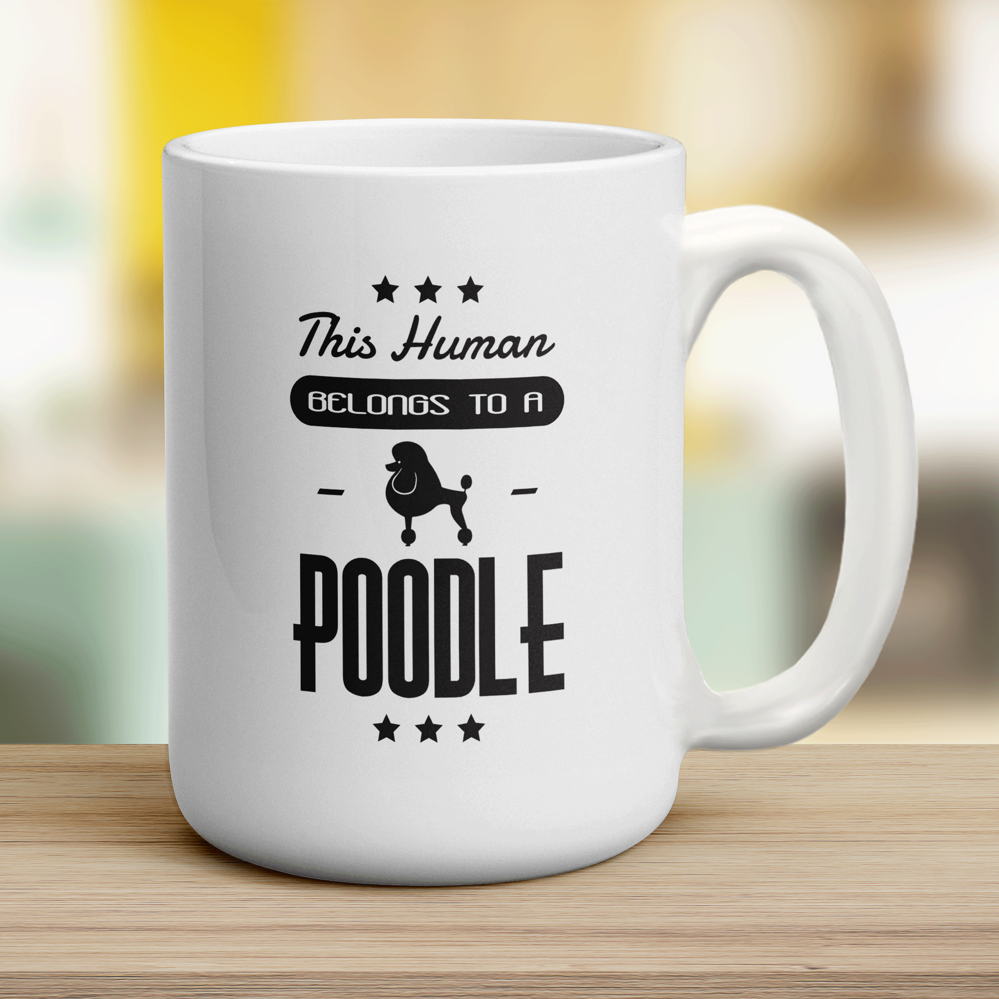 This Human Belongs To A Poodle Mug
