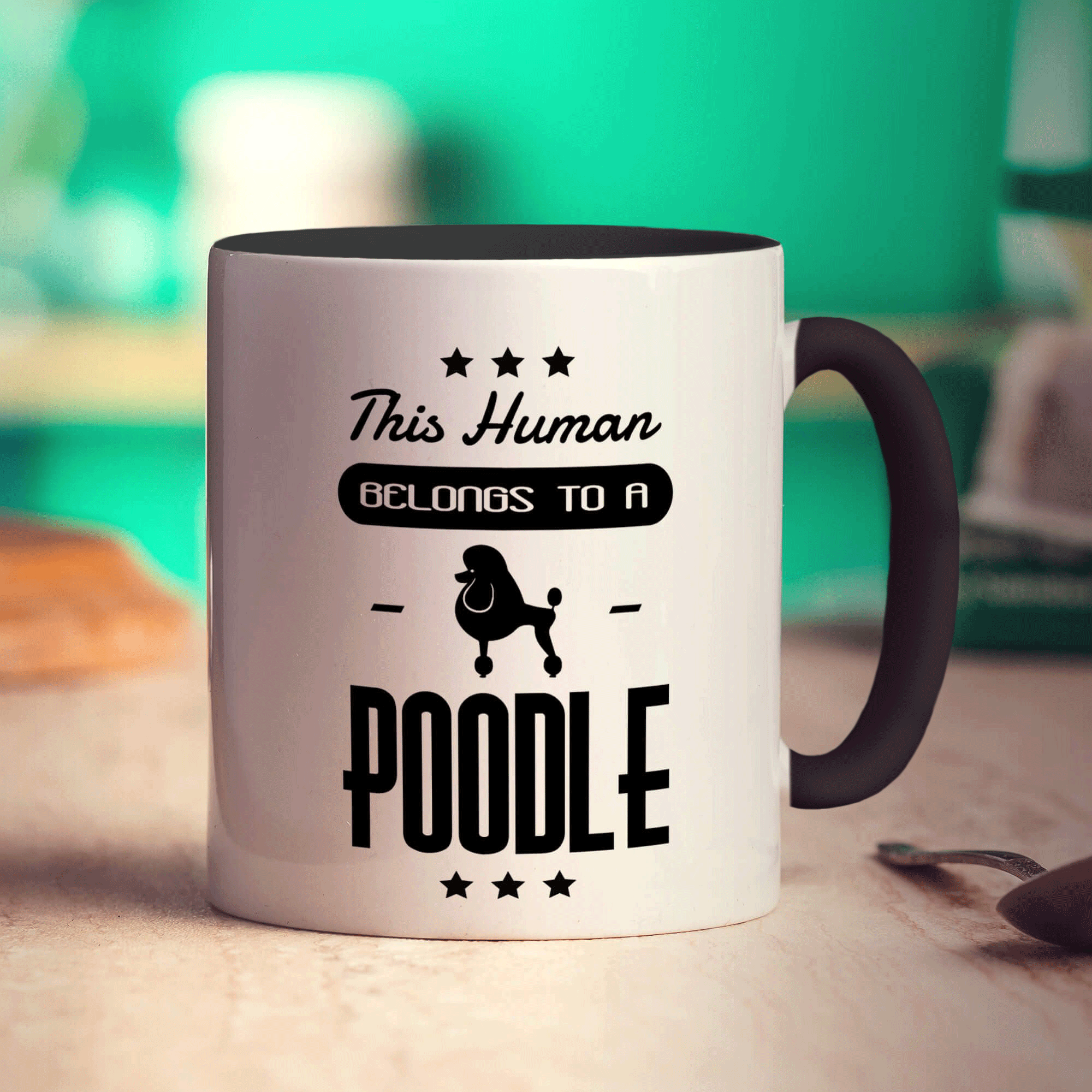 This Human Belongs To A Poodle Mug