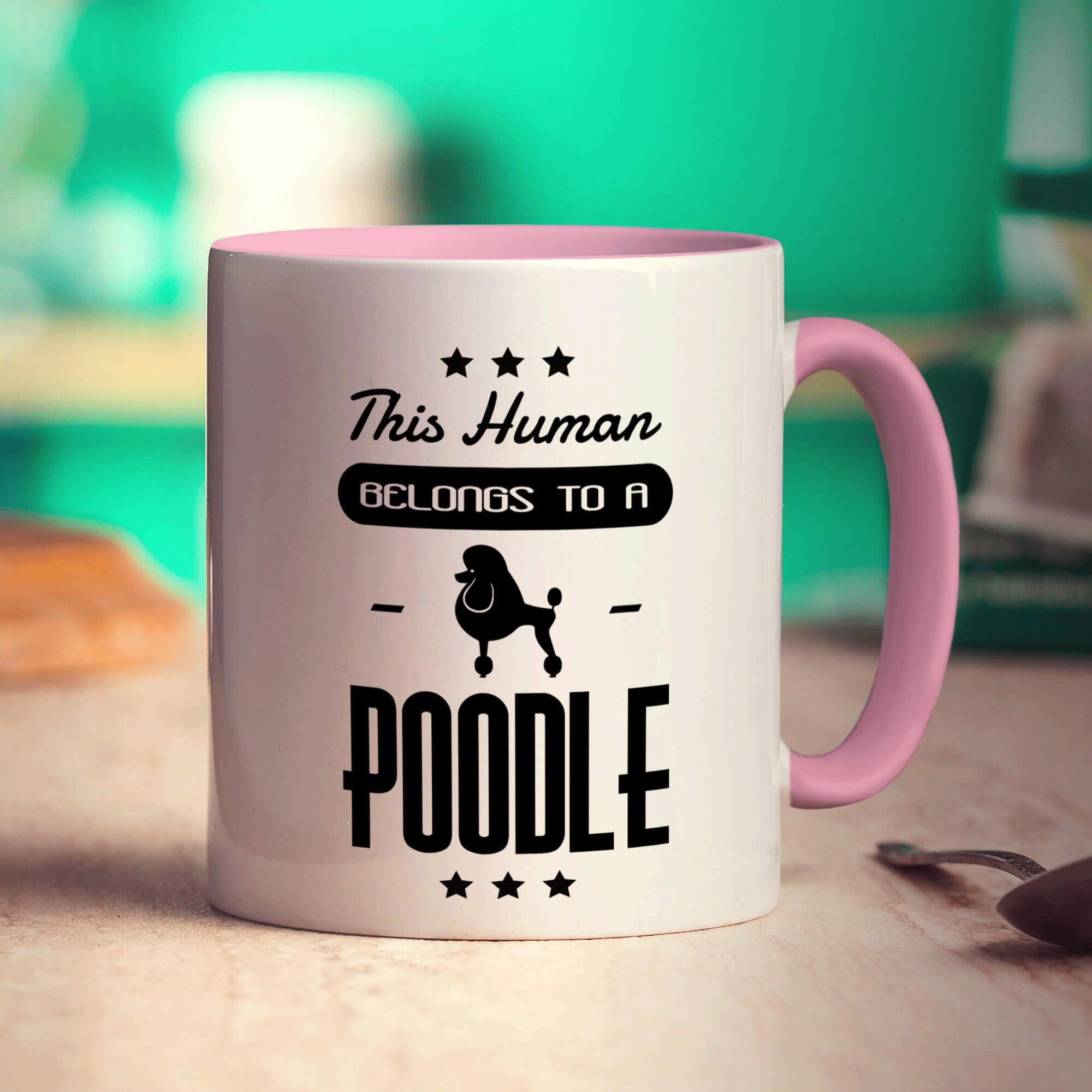 This Human Belongs To A Poodle Mug