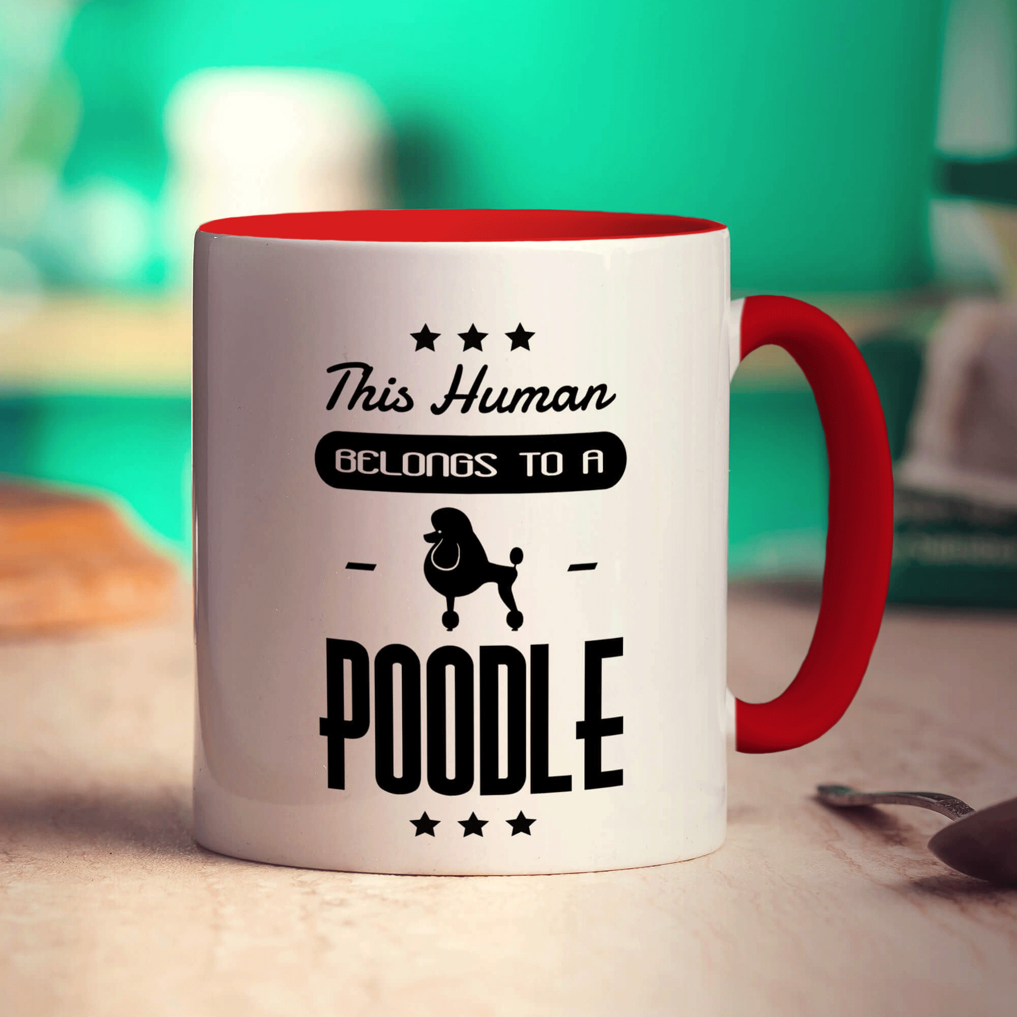 This Human Belongs To A Poodle Mug