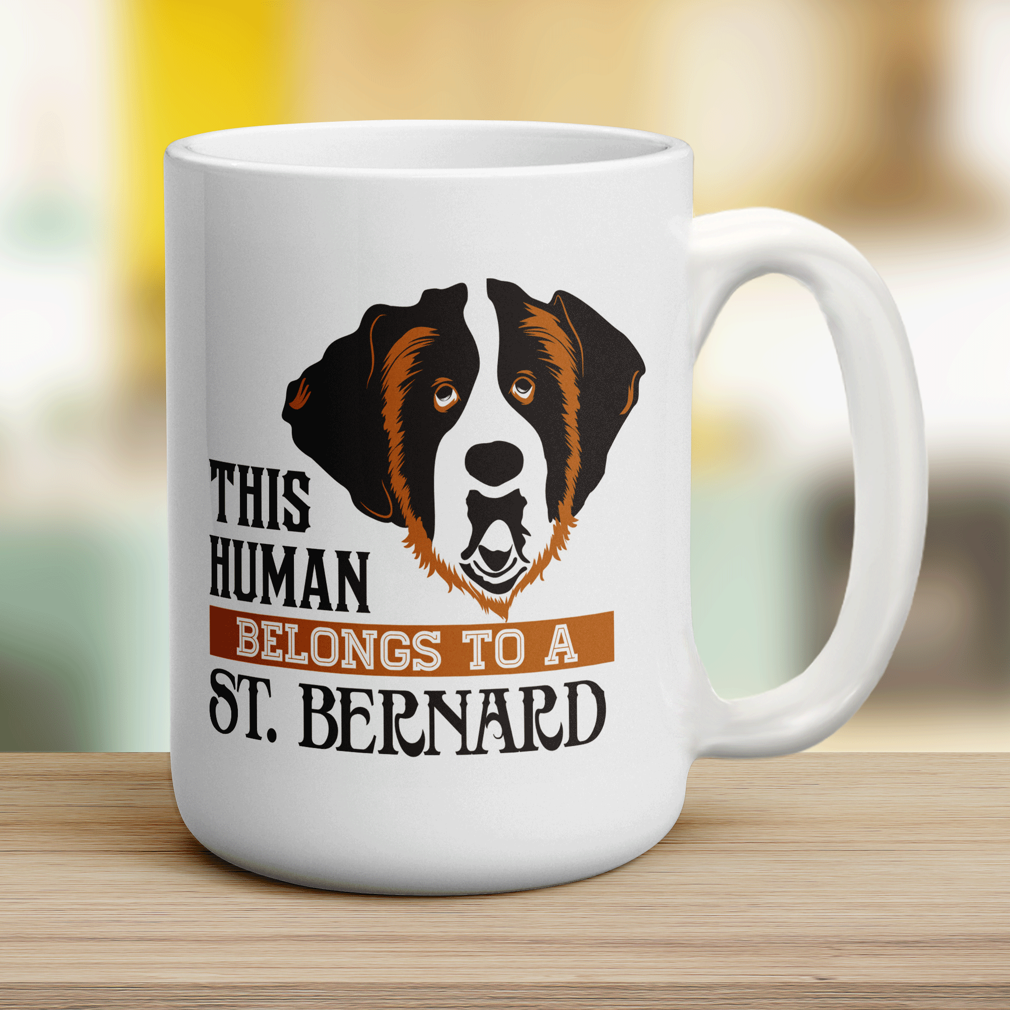This Human Belongs To A St.Bernard Mug - Jumbo 440ml (15oz) / White