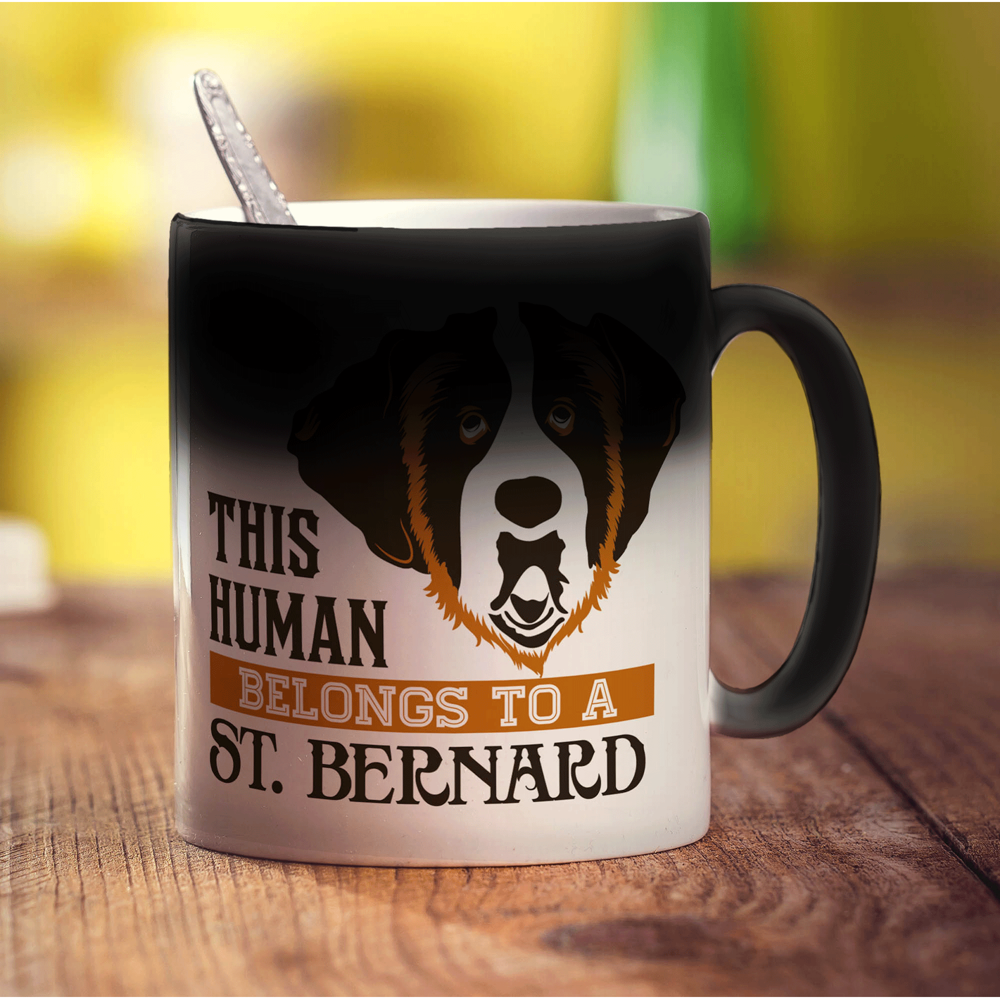 This Human Belongs To A St.Bernard Mug - Standard 330ml (11oz) / Magic Mug