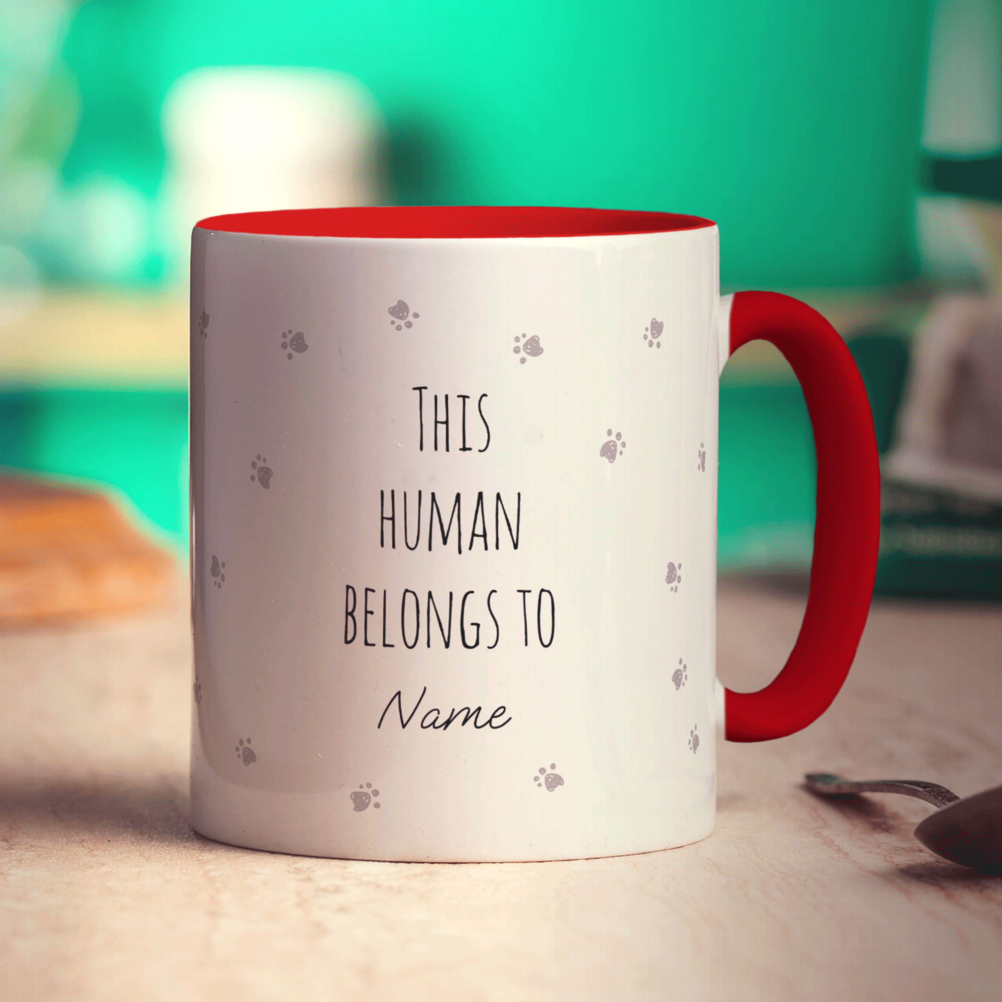 This Human Belongs to Pet Personalised Mug