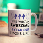 This Is What An Awesome 16 Year Old Looks Like Mug Blue - Standard 330ml (11oz) / White