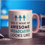 This Is What An Awesome Broadcaster Looks Like Mug - Standard 330ml (11oz) / Pink