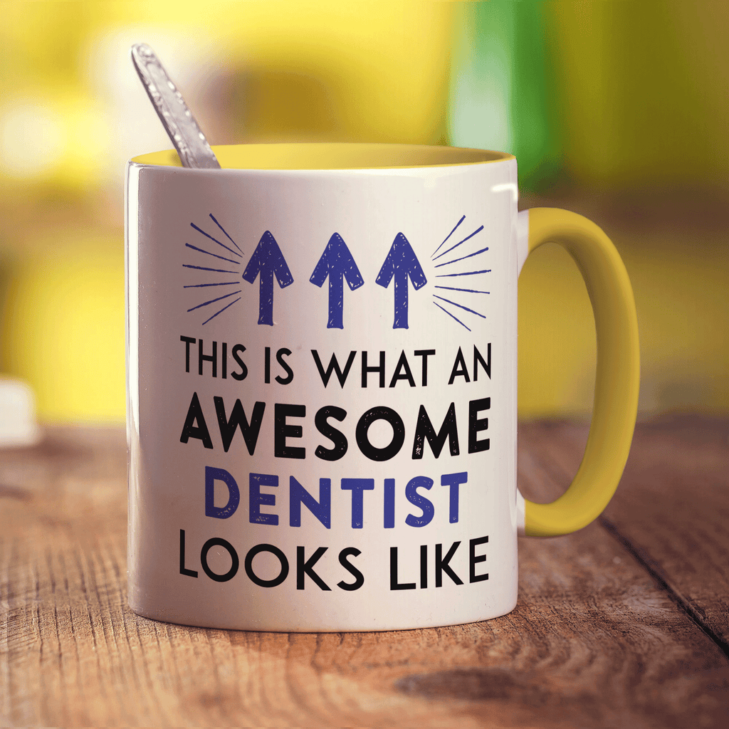 This Is What An Awesome Dentist Looks Like Mug - Standard 330ml (11oz) / Yellow