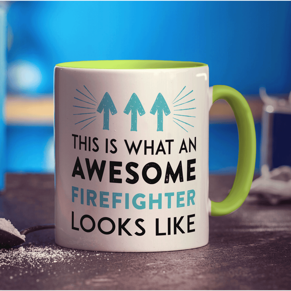 This Is What An Awesome Firefighter Looks Like Mug - Standard 330ml (11oz) / Green