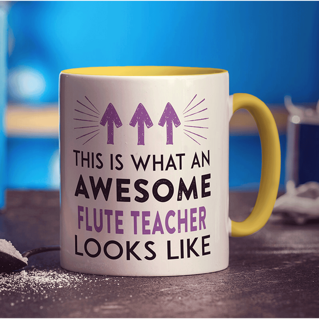 This Is What An Awesome Flute Teacher Looks Like Mug - Standard 330ml (11oz) / Yellow