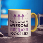 This Is What An Awesome Flute Teacher Looks Like Mug - Standard 330ml (11oz) / Yellow