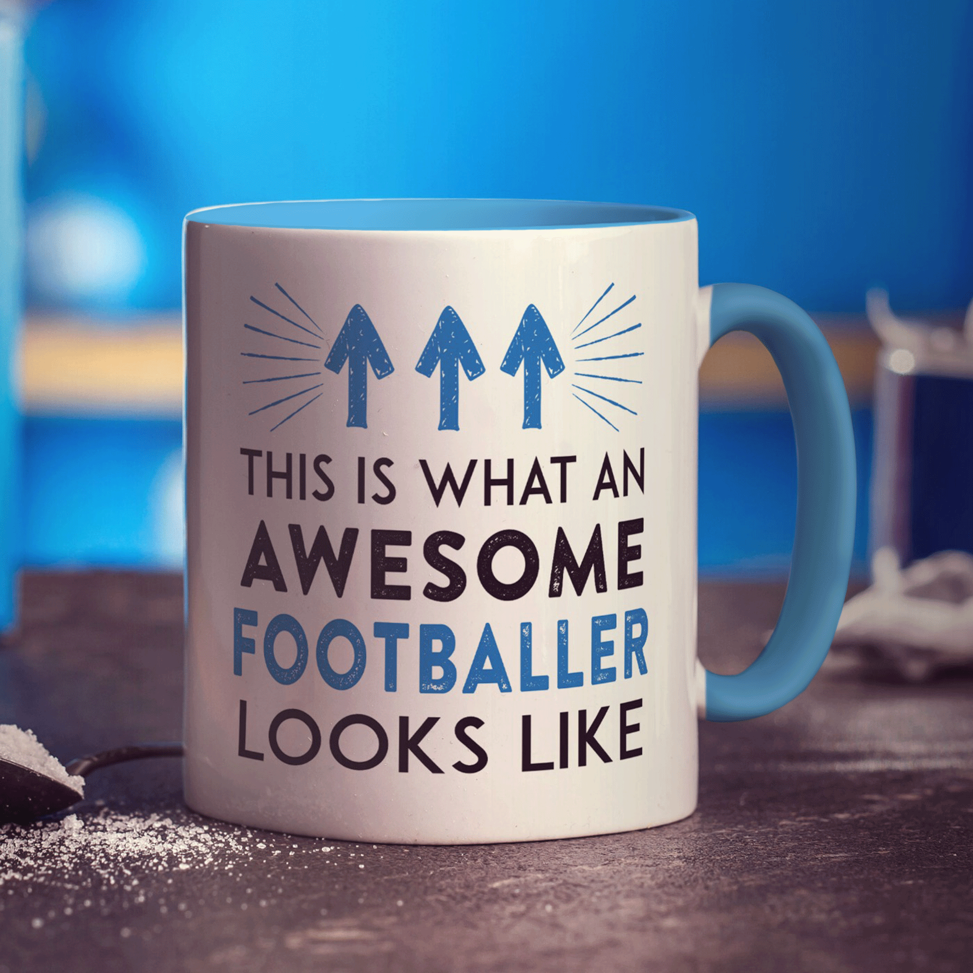 This Is What An Awesome Footballer Looks Like... Blue Mug