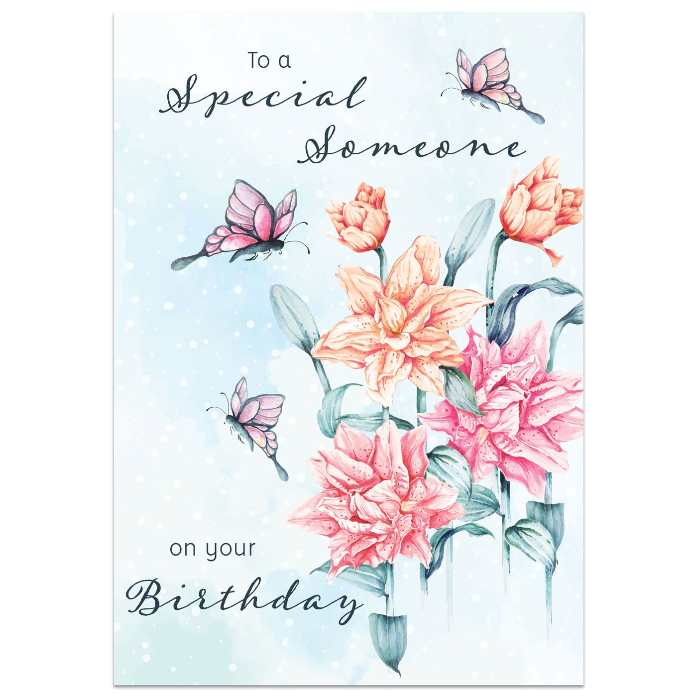 To a Special Someone Flowery Butterfly Birthday Card