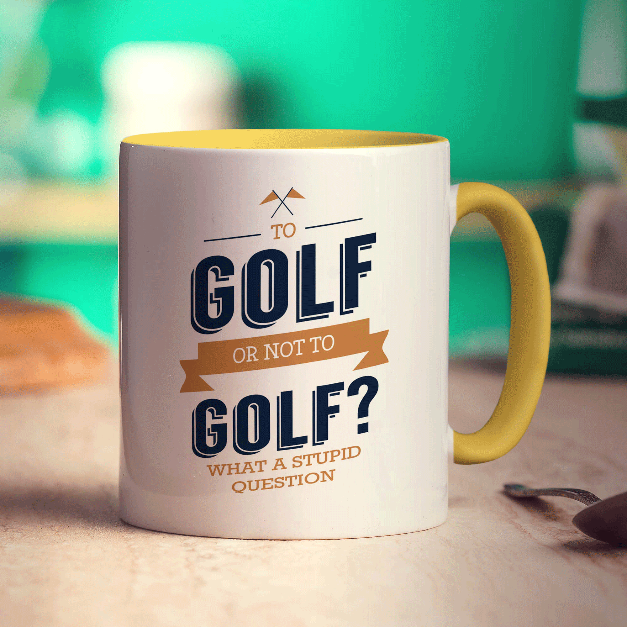 To Golf or Not to Golf? What a Stupid Question Mug - Standard 330ml (11oz) / Yellow