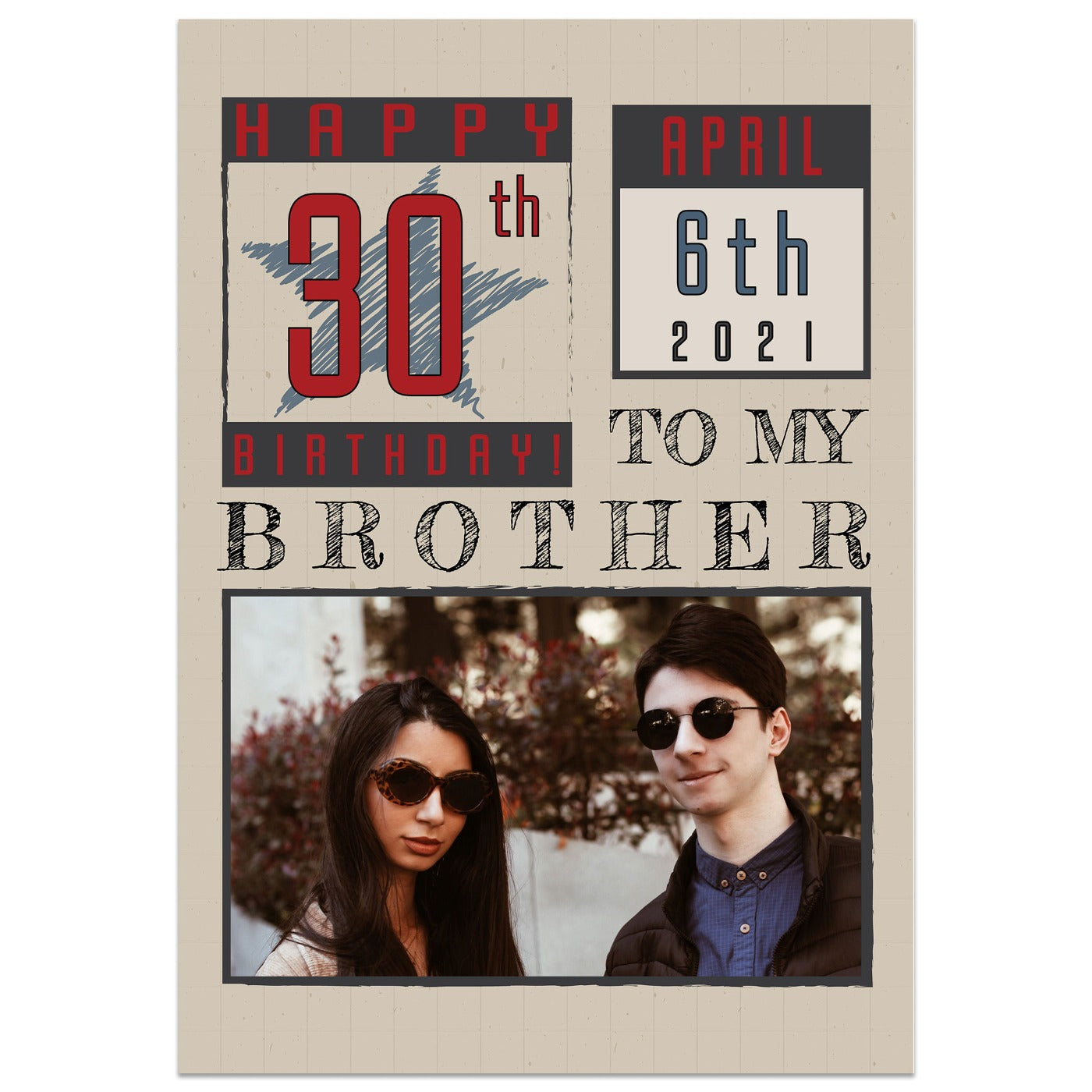 To My Brother Birthday Card Standing Up