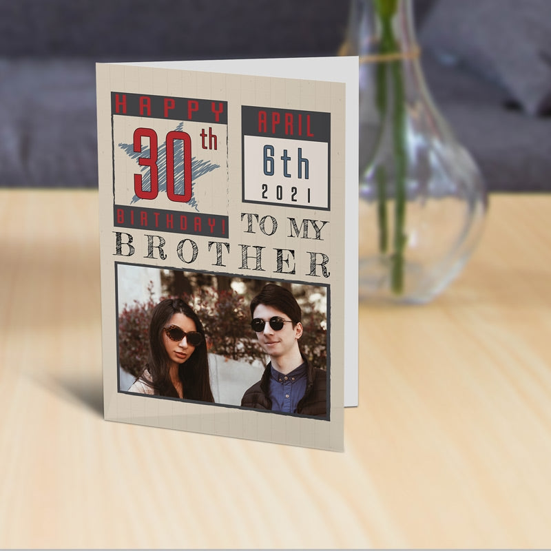 To My Brother Birthday Card Standing Up