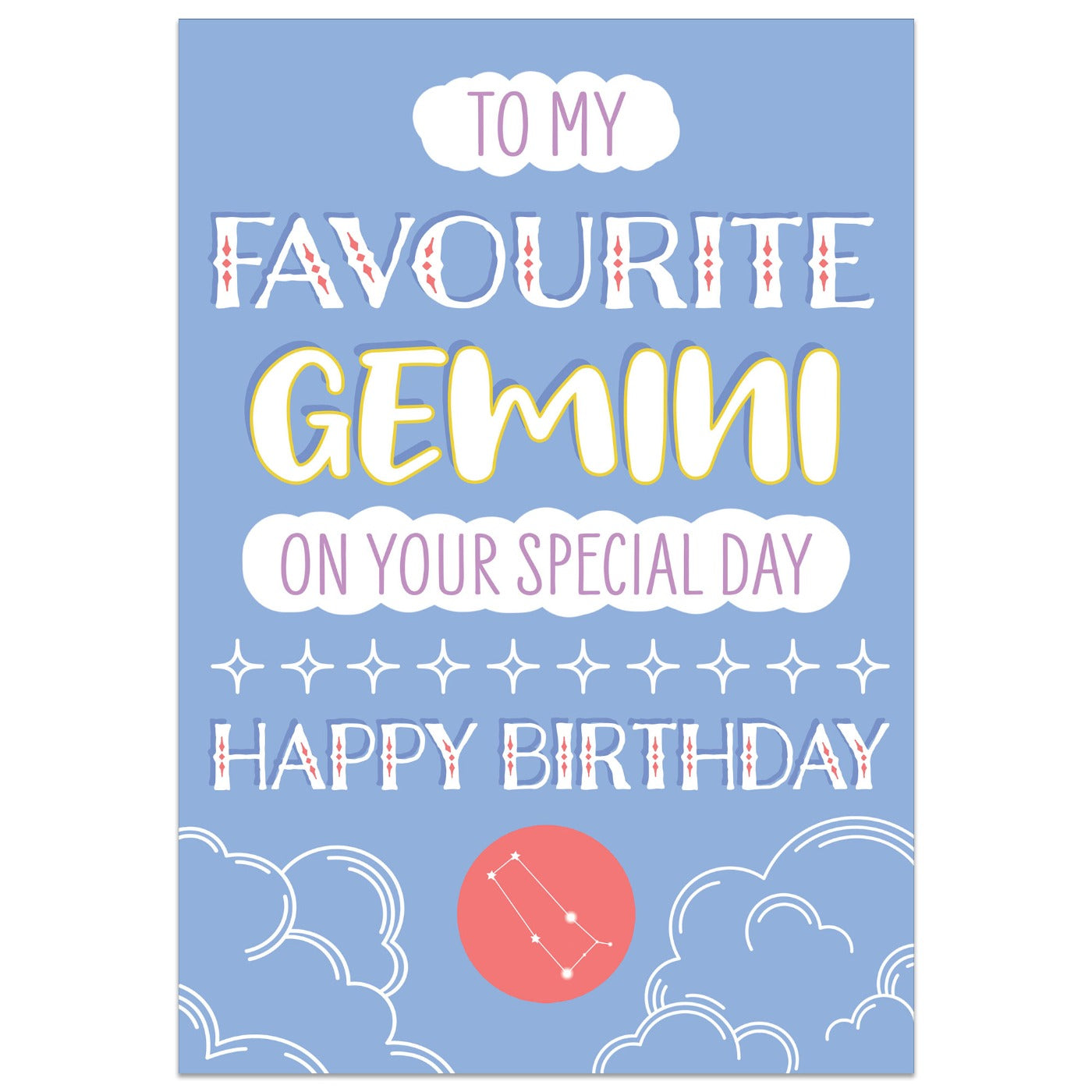 To My Favourite Gemini Birthday Card